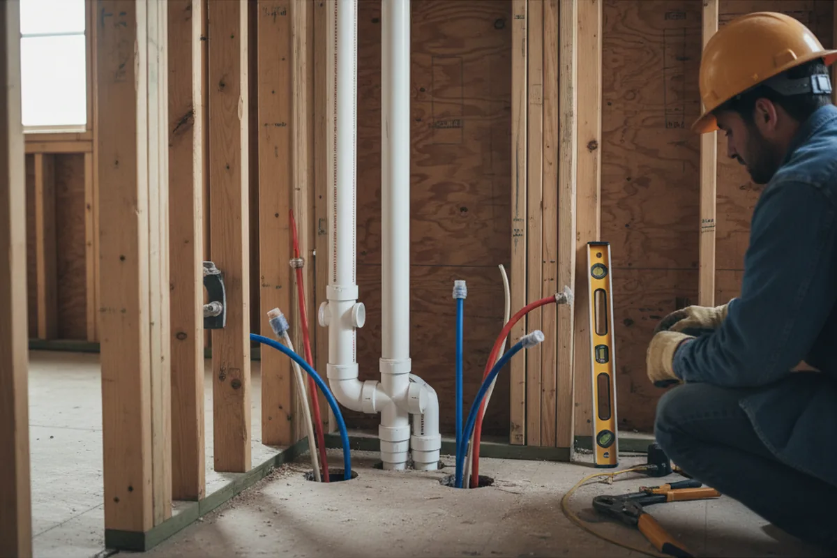 Drain and supply rough-in during Drain Cleaning in Medaryville