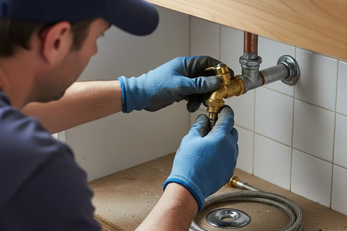 Shutoff valve and fitting work during Faucet and Fixture Repair in Medaryville